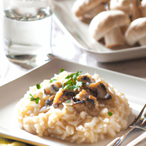 Risotto de champiñones: Para hacer esta receta, saltea cebolla picada en aceite de oliva hasta que esté dorada. Agrega arroz Arborio y revuelve durante un minuto. Agrega caldo caliente de pollo o vegetales poco a poco mientras revuelves el arroz hasta que esté cremoso. Agrega champiñones salteados y queso parmesano rallado antes de servir.